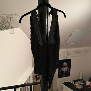 Bebe lace pleather bodysuit